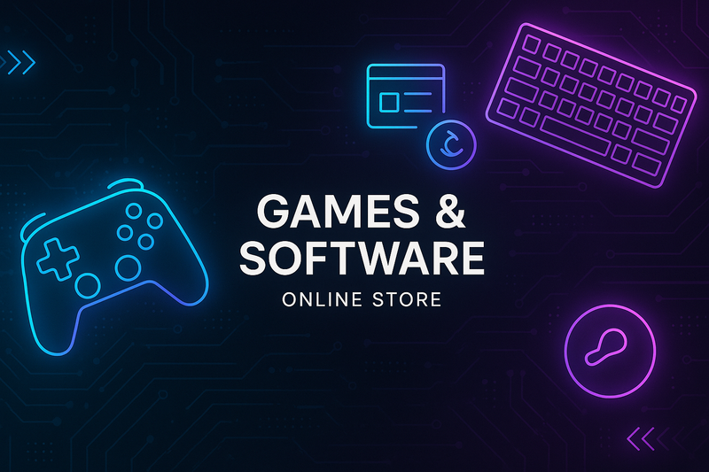 create a banner for online store that sell games and software