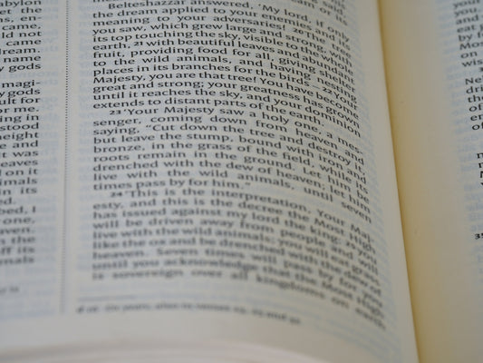 a close up of an open book with words on it