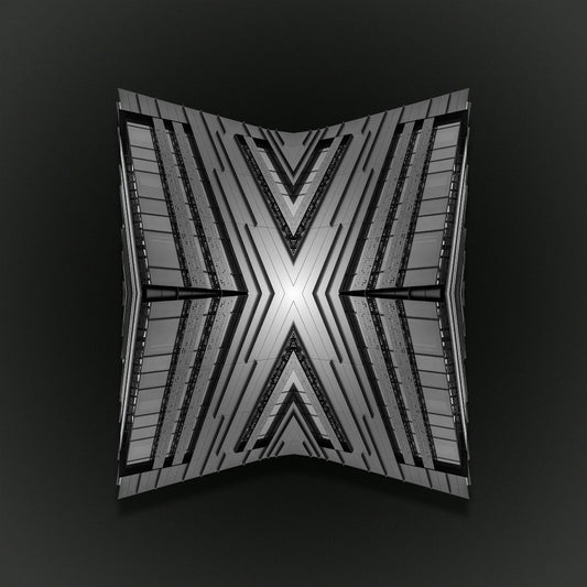 A symmetrically distorted architectural view.